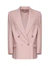 Stella Mccartney Oversized Double-breasted Jacket In Dusty Pink