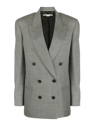 Stella Mccartney Oversized Double-breasted Wool Jacket In Grey