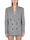 Stella Mccartney Oversized Double-breasted Blazer In Gray