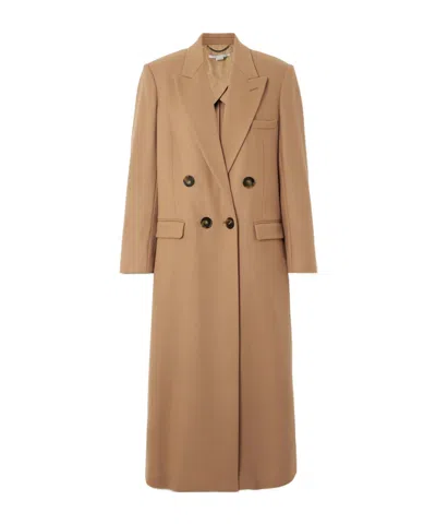 Stella Mccartney Oversized Double-breasted Wool Coat In Brown