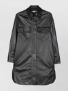 Stella Mccartney Oversized Faux Leather Shirt With Chest Pockets