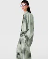 Stella Mccartney Oversized Horse Print Shirt In Sea Green