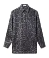 Stella Mccartney Oversized Leopard Print Shirt In Gray