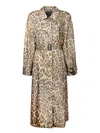 Stella Mccartney Oversized Leopard Trench In Multi