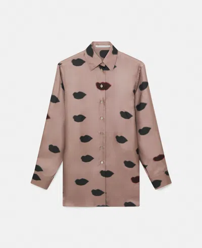 Stella Mccartney Oversized Lips Print Shirt In Multi