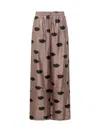 Stella Mccartney Lips Trousers With Elastic Waist In Light Taupe