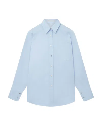 Stella Mccartney Oversized Long-sleeve Cotton Shirt In Blue