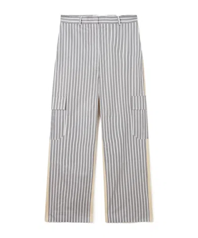 Stella Mccartney Oversized Mixed Stripe Cargo Trousers In White
