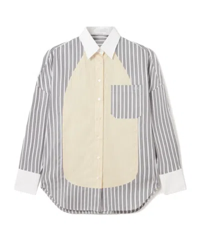 Stella Mccartney Oversized Mixed Stripe Shirt In Multi