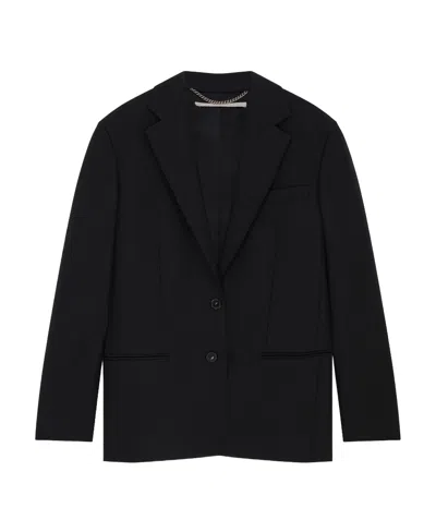 Stella Mccartney Oversized Single-breasted Wool Blazer In Black