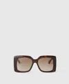 Stella Mccartney Oversized Square Gradient Sunglasses In Brown