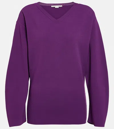 Stella Mccartney Oversized Stretch Jersey Sweater In Purple