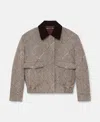 Stella Mccartney Bomber Oversize In Tweed Ricamato Donna In Beige Tweed