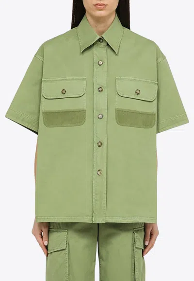 Stella Mccartney Oversized Utility Shirt In Green