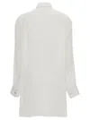 Stella Mccartney S-wave Silk Chiffon Tuxedo Shirt For Women In White