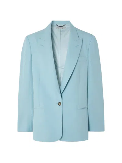 Stella Mccartney Oversized Wool-gabardine Blazer In Blue