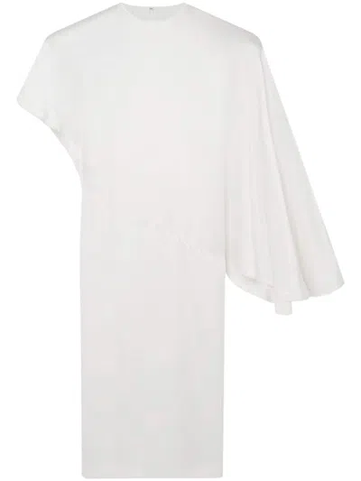 STELLA MCCARTNEY PADDED-SHOULDER ASYMMETRIC MIDI DRESS