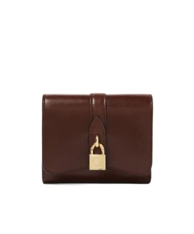 Stella Mccartney Padlock Flap Wallet In Brown
