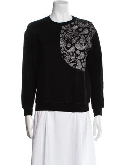 Pre-owned Stella Mccartney Paisley Print Crew Neck Sweatshirt In Black