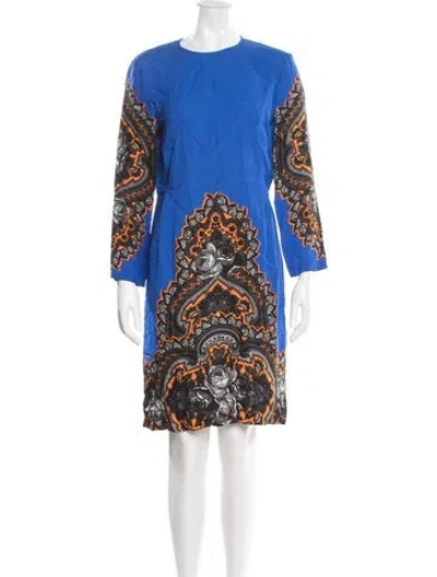Pre-owned Stella Mccartney Paisley Print Knee-length Dress In Blue