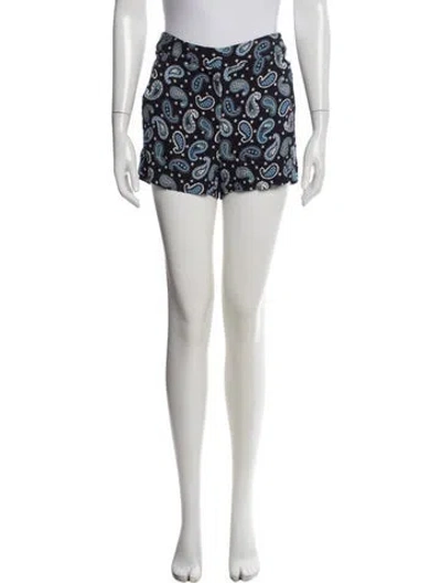 Pre-owned Stella Mccartney Paisley Print Mini Shorts In Blue