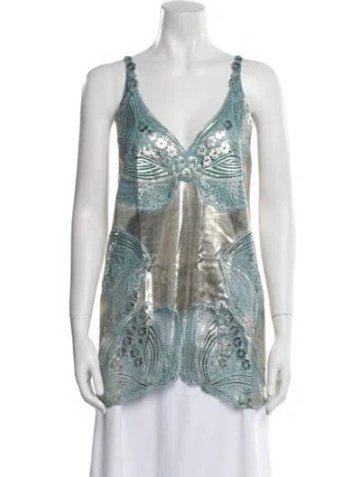 Pre-owned Stella Mccartney Paisley Print V-neck Top W/ Tags