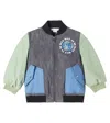 Stella Mccartney Paneled Denim Bomber Jacket In Multi