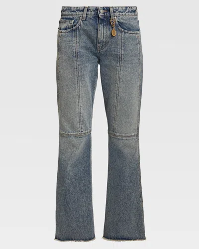 Stella Mccartney Paneled Kick-flare Ankle Jeans In Blue