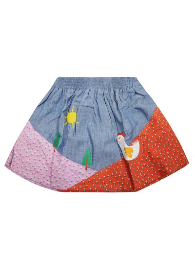 Stella Mccartney Kids' Panelled Elastic Waist Skirt In Denim