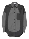 Stella Mccartney Panelled Oversized Shirt In Gray