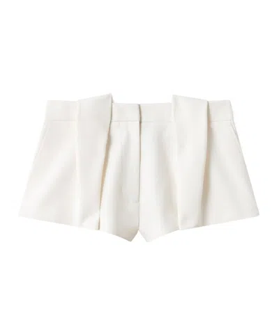 Stella Mccartney Panelled Pleated Shorts In White