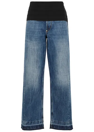 Stella Mccartney Panelled Straight-leg Jeans In Blue