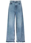 Stella Mccartney Denim Trousers Wide-leg Frayed Hem