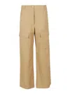 Stella Mccartney Cotton Wide-leg Cargo Pants In Camel