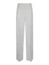 Stella Mccartney High-waisted Cream White Wool Trousers In Cream