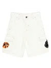 Stella Mccartney Patch-appliqué Denim Cargo Shorts In White