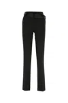 Stella Mccartney Twill Trousers Featuring Satin Waistband In Black