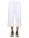 Stella Mccartney Logo Embroidered Cropped Trousers
