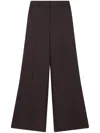 Stella Mccartney High-rise Wide-leg Wool Trousers In Marrone