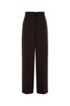 Stella Mccartney Dark Brown Pleated Straight-leg Trousers In Brown