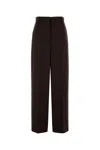 Stella Mccartney Dark Brown Pleated Straight-leg Trousers In Brown