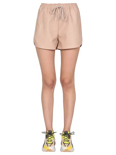 Stella Mccartney Faux Leather Shorts In Pink