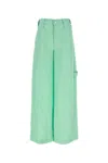 Stella Mccartney High-rise Wide-leg Pants In Fluomint