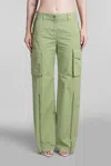 Stella Mccartney Mid-rise Corduroy-trim Straight-leg Cargo Trousers In Green