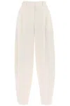 Stella Mccartney Cream Wool Baggy Trousers For Women In Neutrals