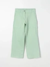 Stella Mccartney Green Jeans For Girl With Logo In Green
