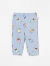 Stella Mccartney Light Blue Trousers For Baby Girl With Fairies In Bunt