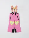 Stella Mccartney Kids Heart Pink Ski Salopettes In Multi