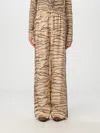 Stella Mccartney Tiger Print Wide-leg Silk Pants In Beige