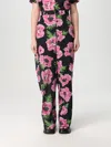 Stella Mccartney Wide-leg Trousers With Poppy Floral Pattern In Pink